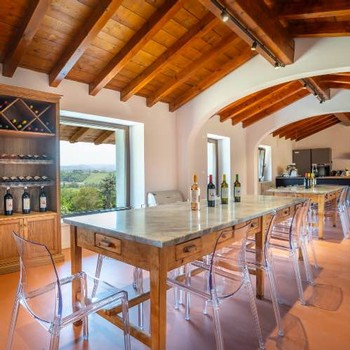 Inside the Spolert tasting room with marble countertops