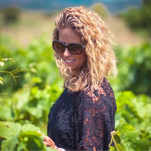 Nina Snow of DOCG Imports in the wine vineyard